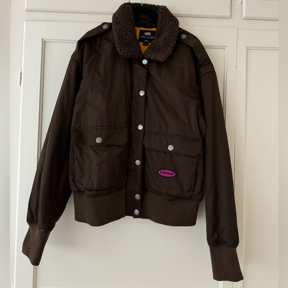 Vans Women's Brown Curren X Knost Bomber Jacket - Picture 5 of 5
